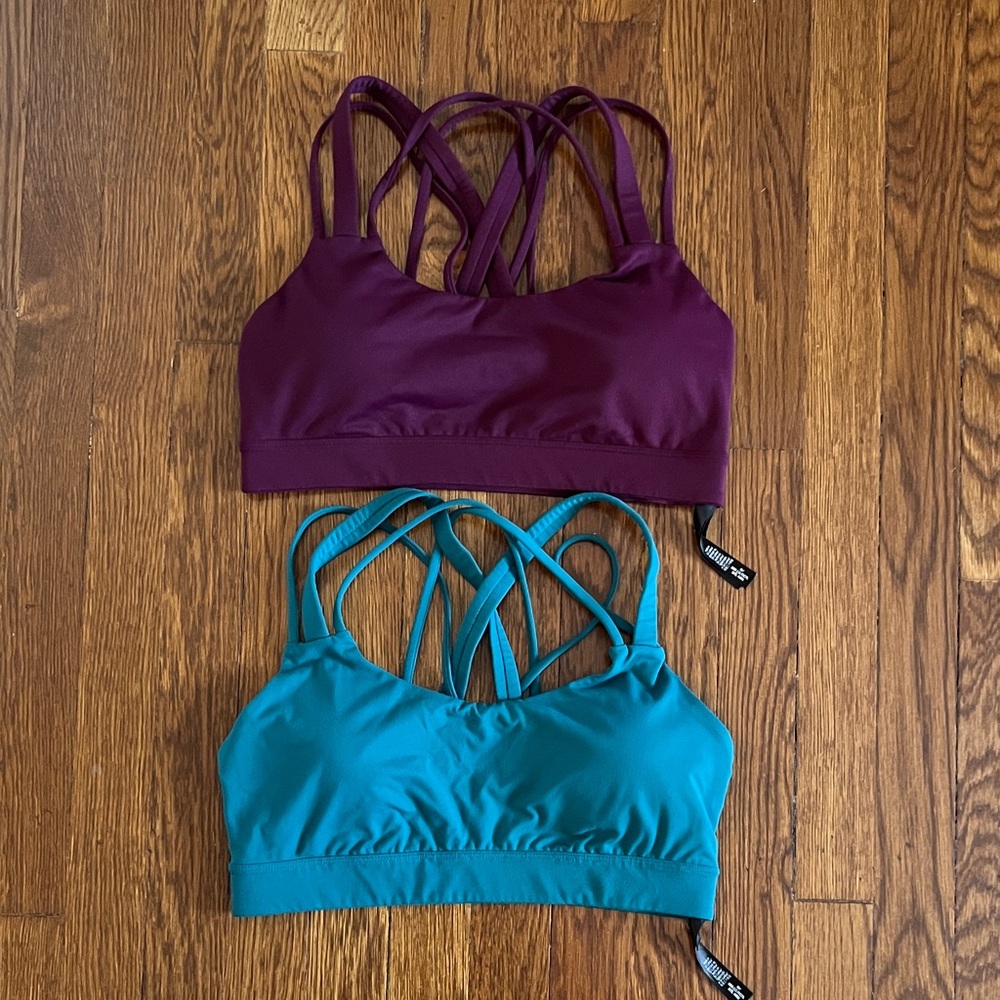 Victoria’s Secret Strappy Sports Bra Set - Burgundy and Teal size M